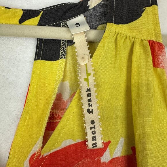 Uncle Frank Floral Dress Size Small Ramie Viscose Vibrant Sleeveless Shift - Picture 5 of 6